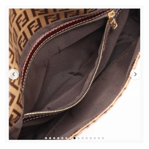 Authentic Fendi Zucchino Mamma Baguette Coating Canvas Shoulder bag Brown - Picture 7 of 12